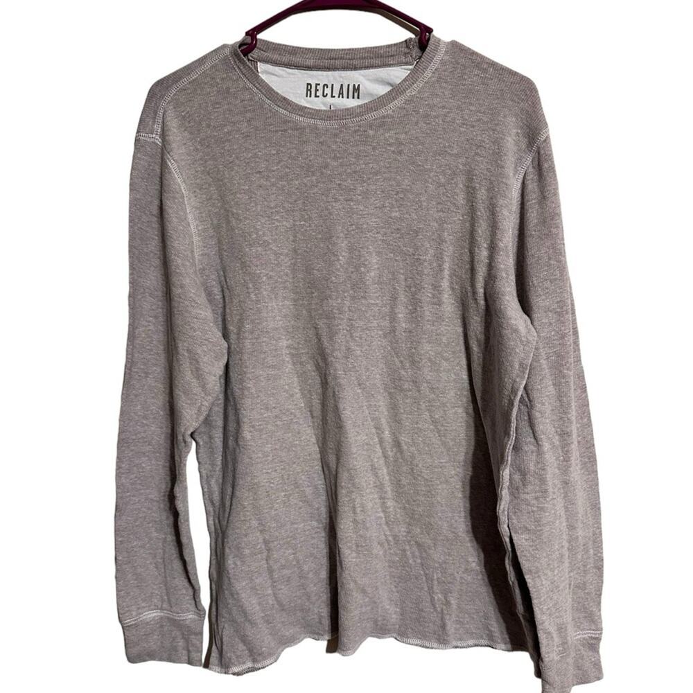 Reclaim Drop Needle Thermal Beige Men’s Shirt 100% Cotton size Large